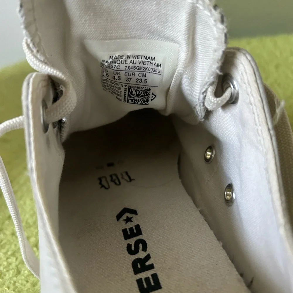 Converse Platform Pale Grey Leather Low Top Women’s Sneakers Sz 6.5 - Picture 13 of 14